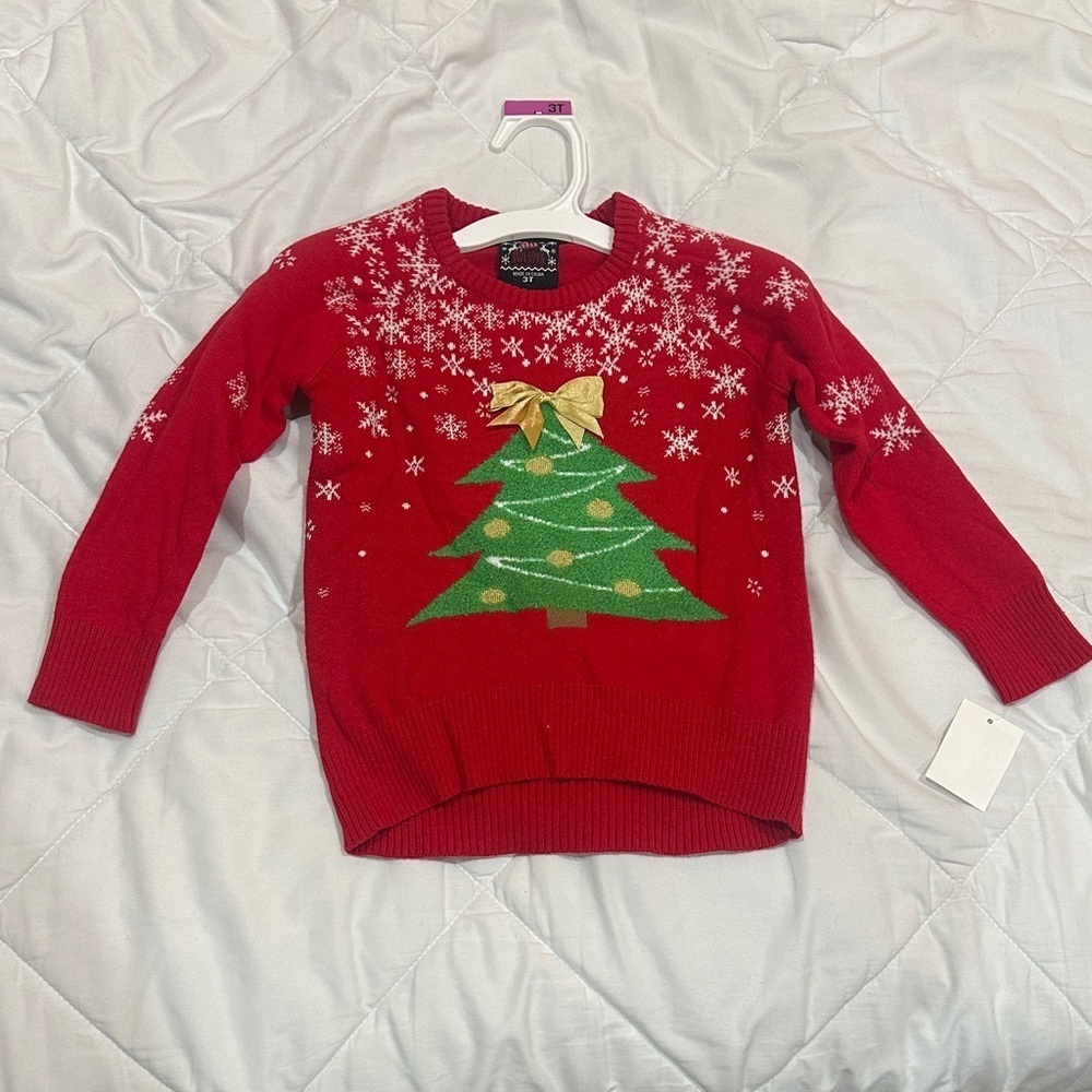 NEW Wish Red Holiday Sweater with Snowflake Pattern size 3T